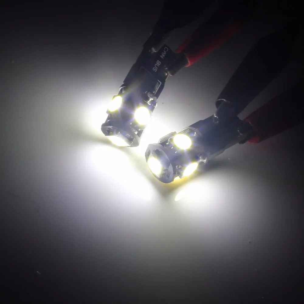 ANGRONG 10 шт./лот Canbus Автомобильная 5 SMD 5050 Светодиодная лампа T10 W5W 194 внутренняя без