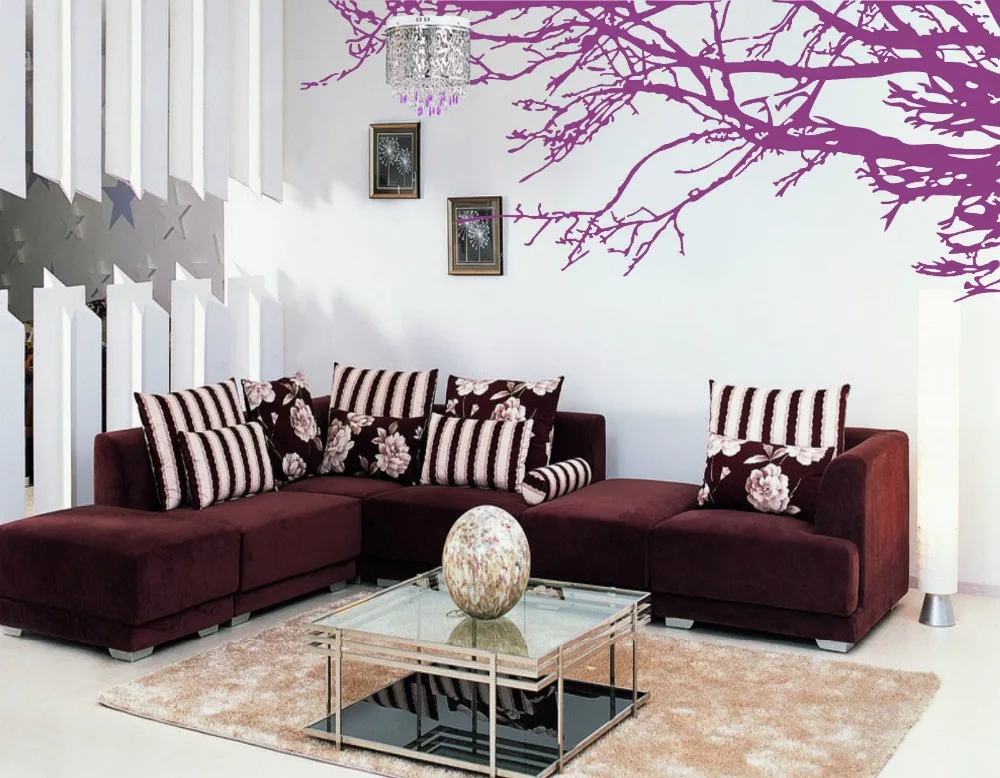 Мега Потрясающие ветки дерева съемные настенные художественные наклейки