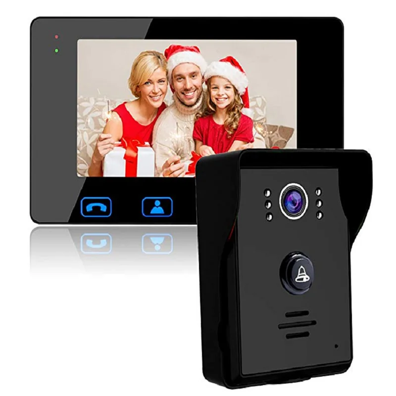 

Saful 7'' Wired Video Door Phone Doorbell Video Intercom Home Security System Push Button HD Camera