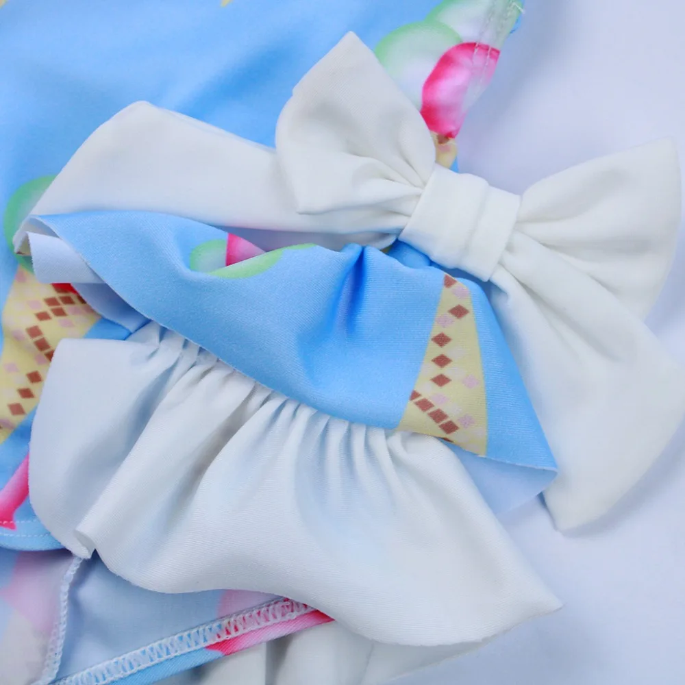 Детский слитный купальник с принтом мороженого оборками | Спорт и развлечения