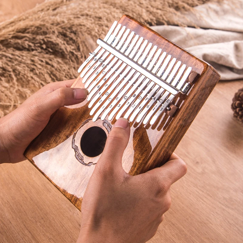 17 клавиш Kalimba пианино из красного дерева твердая древесина|Пианино| |