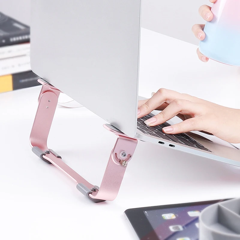 Охлаждающая подставка для ноутбука из алюминиевого сплава для Macbook с регулируемым углом увеличения высоты кронштейн для Dell lenovo acer