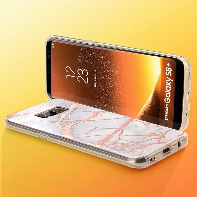 Lightning Pattern Marble Soft TPU Shockproof Protective Cover for Samsung S8 plus Slim Stone Design Phone Case |