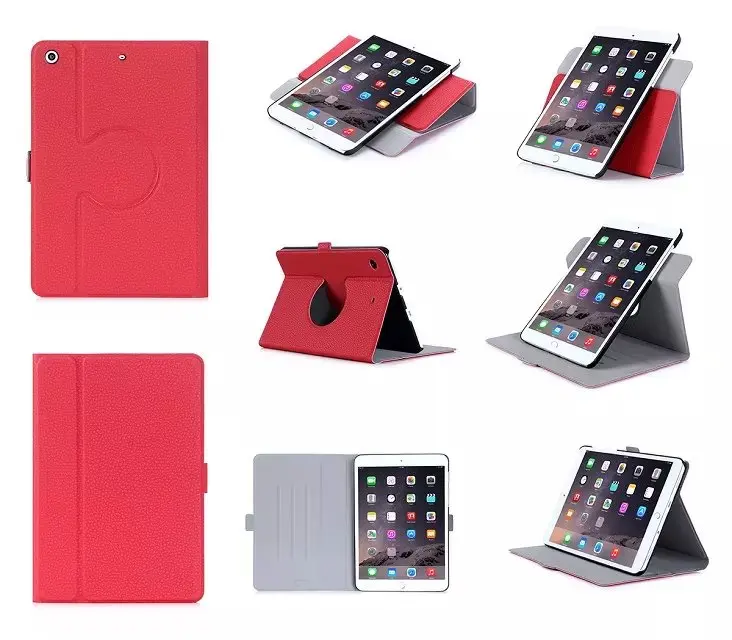 Для ipad Apple мини 4 360 вращение кожаный чехол ремешок и слот для карт памяти mini4