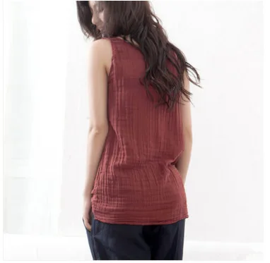 Korean Style T shirt Women Summer New Fashion 2015 Sleeveless shirts Pure Color Cotton&ampLinen Plus Size Loose Cotton t | Женская