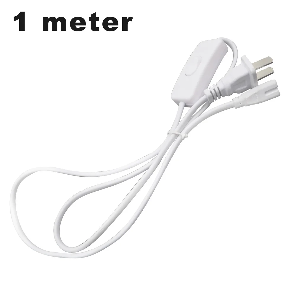 

Кабель питания T5 T4 с выключателем, удлинитель с вилкой Стандарта США, провод-переходник 2,5 А для светодиодных флуоресцентных ламп, 1 м