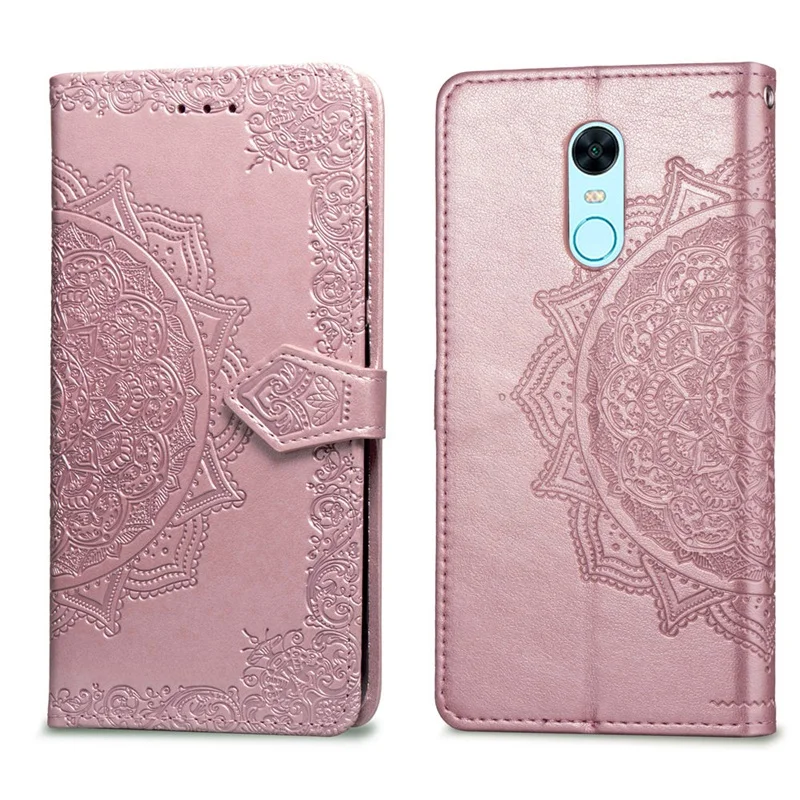 On For Xiaomi Redmi 5 plus case cover 5.99 inch Flip Embossed wallet full protective pouch phone | Мобильные телефоны и