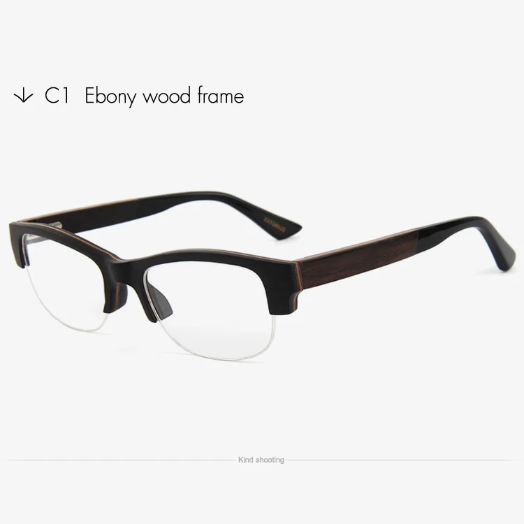 Ebony Toketorism деревянная оправа для очков ручной работы lunette de vue femme мужские Оптические очки 6006 - Цвет оправы: Ebony
