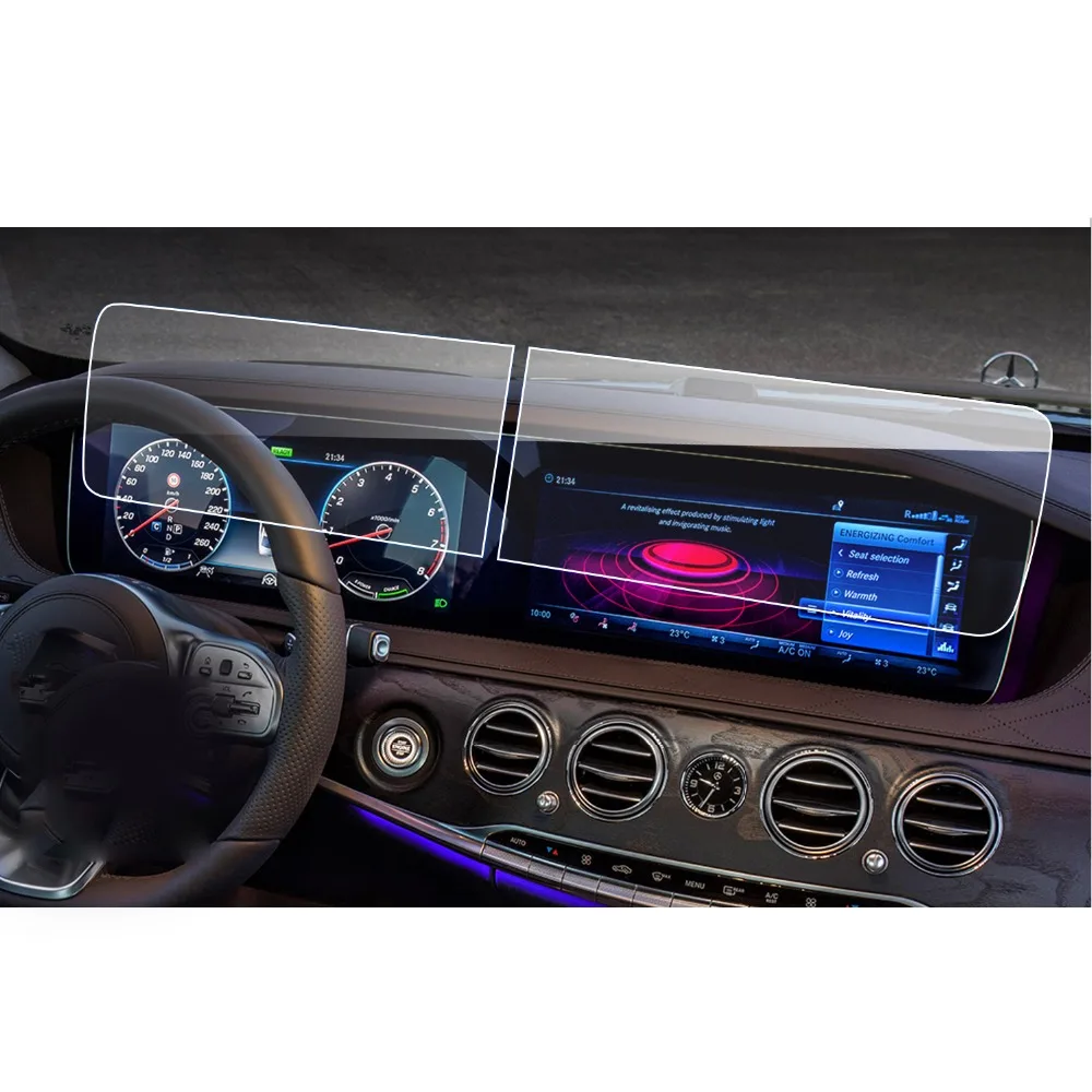 RUIYA 2 упаковки протектор экрана для Mercedes benz S-Class W222 12,3 дюймов автомобильный навигационный экран, 9H защитная пленка из закаленного стекла
