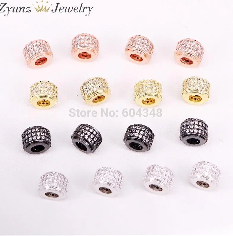 mix color 20 шт. ZYZ313-3524 круглая труба форма кубического циркония CZ микро-бисер бусина спейсер для Шарм-браслетов Подходит для изготовления браслетов - Цвет: mix color