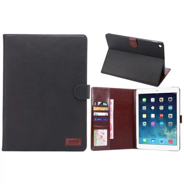 Кожаный чехол с узором Crazy horse для iPad 6 подставкой APPLE air 2 держателем карт