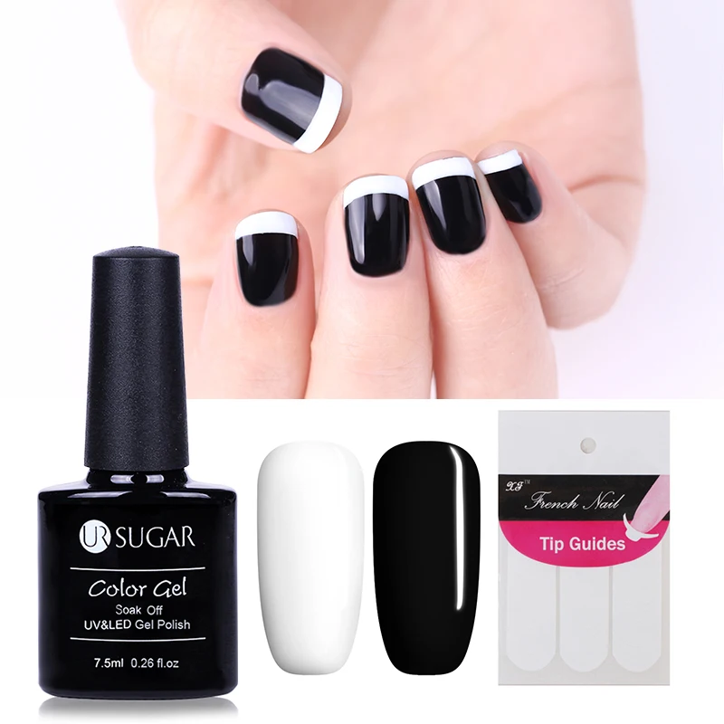 Ur Sugar 3 шт. 7,5 мл белый и розовый Гель-лак для ногтей и Набор для французского маникюра Набор наконечников украшения УФ-гель для дизайна ногтей