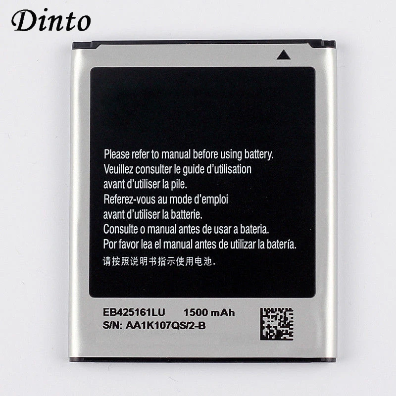 Dinto 1 шт. 1500 мА/ч, EB425161LU телефон Батарея для samsung GT-S7562L S7560 S7566 S7568 S7572 S7580 S7582 i8160 i8190 i739 T59