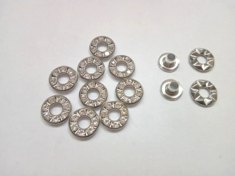 Круглые металлические латунные Стразы 9 мм 4 цвета 100 шт./упак. Люверсы с