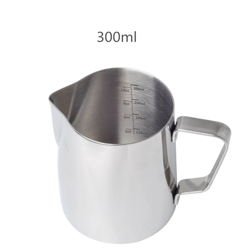 With Scale 300ml Кружка для взбивания молока молочный кувшин молочник для кофе эспрессо бариста Ремесло Кофе Латте кувшины для молока мерный стакан - Цвет: With Scale 300ml