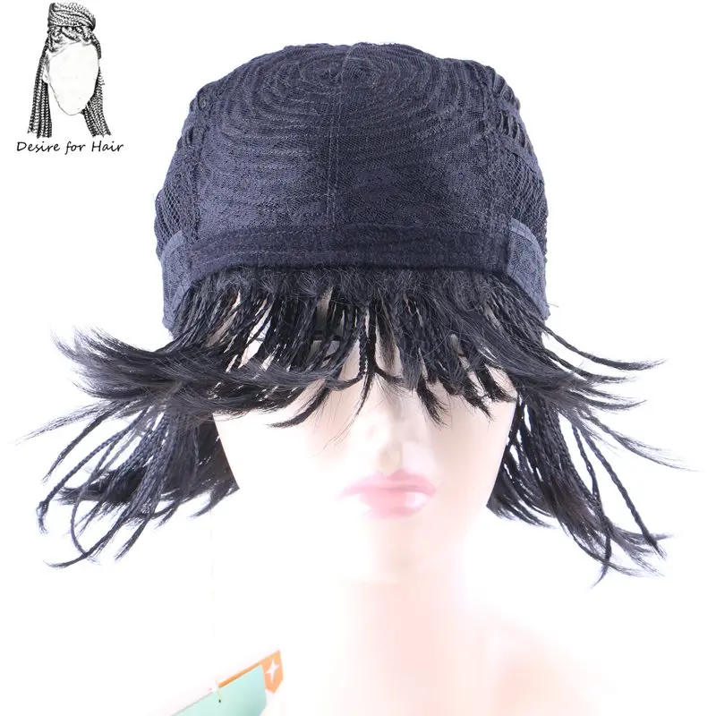Desire for hair 10 дюймов Короткие парики боб термостойкий синтетический парик для женщин с мини плетеной коробкой косы натуральный вид