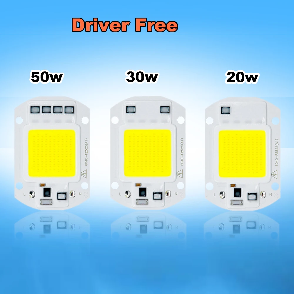 Полная мощность COB LED Light 20 Вт 30 50 флип чип 220 В ~ 240 вход IP65 Smart IC подходит для DIY