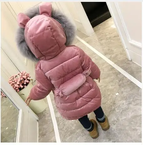 Зимняя куртка для девочек пальто малышей bebe детские вельветовые топы парка