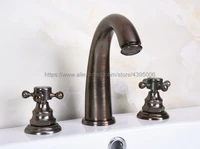 brown orb widespread bathroom basin faucet dual handle 3 holes basin mixer sink taps deck mounted bnf438