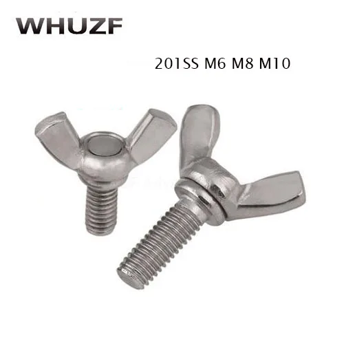 

5/10PCS M6 M8 M10 201SS Hand Tighten Screws Butterfly Screws Wing Thumb Screw Claw 201 Stainless Steel