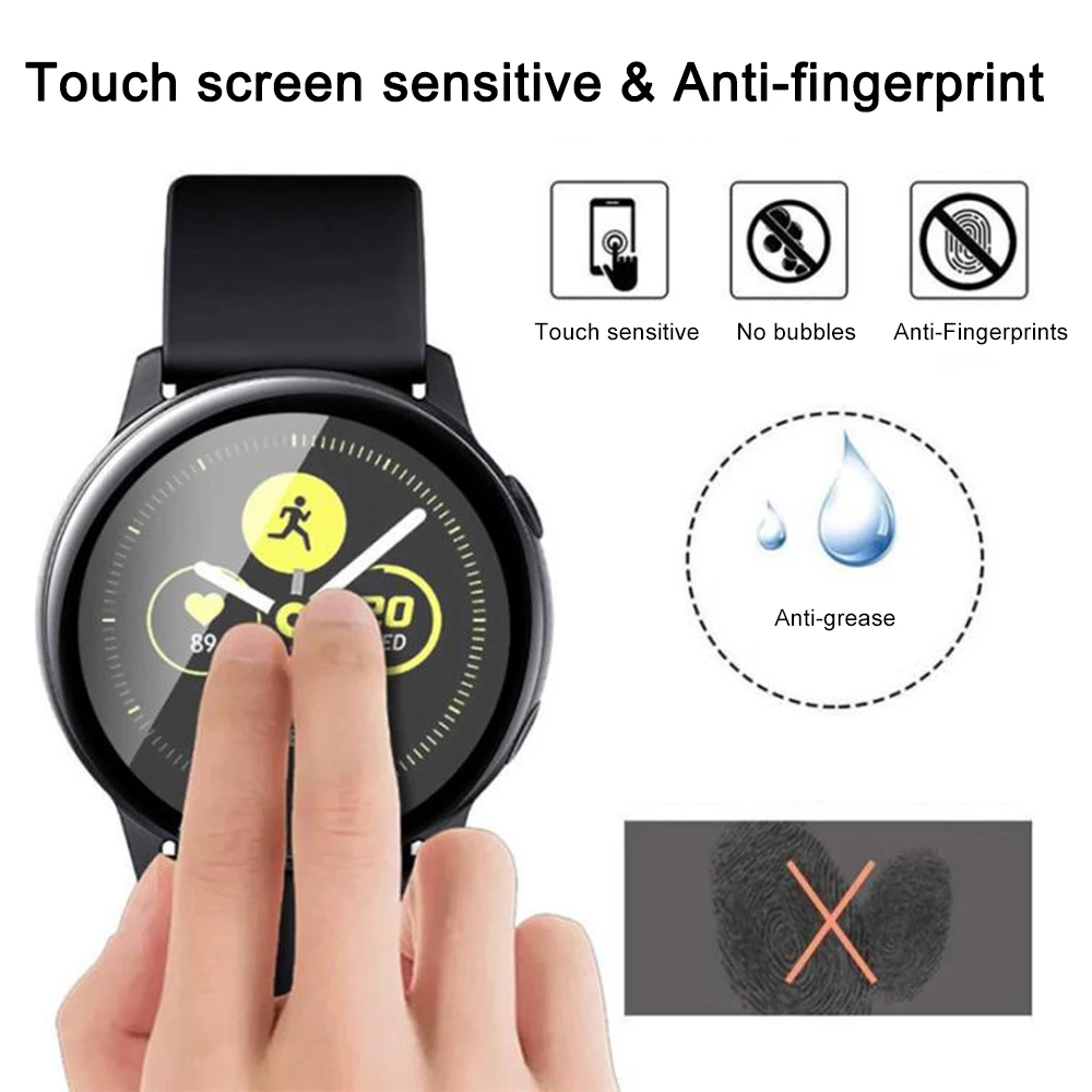 2 шт. полный клей крышка Закаленное стекло экран протектор для samsung Galaxy Watch Active