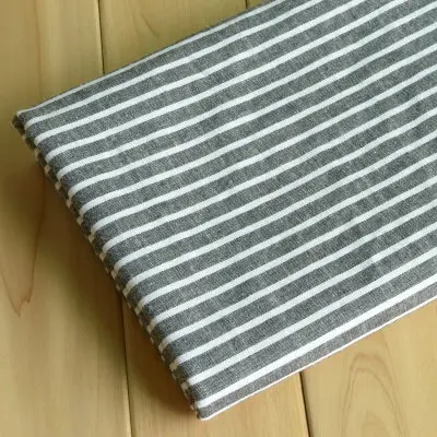 LEO & LIN/Новинка темно серая полосатая хлопковая льняная ткань для шитья окрашенная
