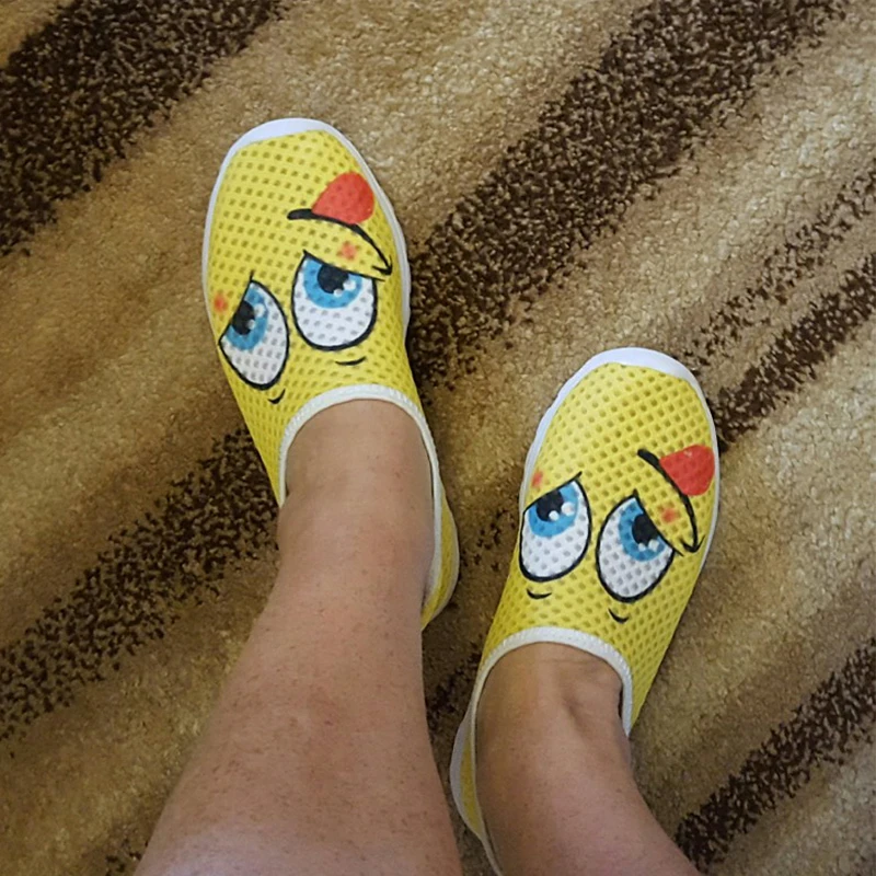 FORUDESIGNS/Женская обувь на плоской подошве с забавным принтом из сетчатого