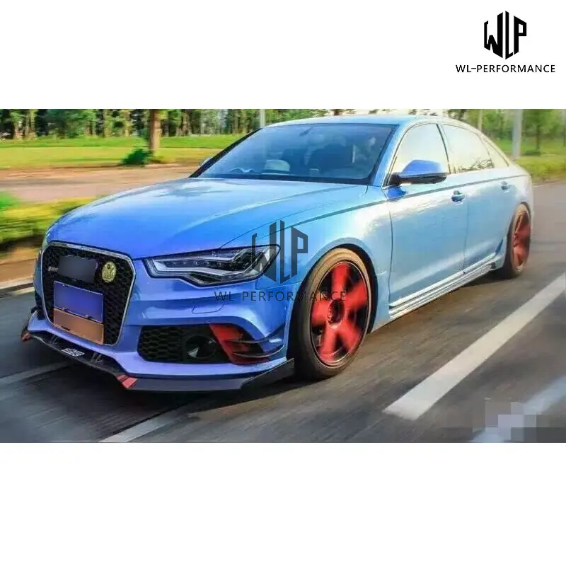 A6 RS6 набор внешних комплектующих к автомобилю передний разделитель передняя губа автомобиля Стайлинг для Audi A6 RS6 комплект кузова автомобиля 13-16