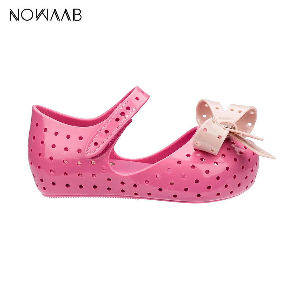 Новинка 2019 Оригинальные сандалии желе Mini Melissa Furadinha XI для девочек детские с бантом