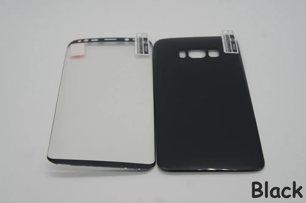Черный Для samsung Galaxy S7 edge S8 S8 Plus Передняя и задняя гальванические ПЭТ полное покрытие протектор экрана 3D изогнутая мягкая пленка не Glas - Цвет: Черный