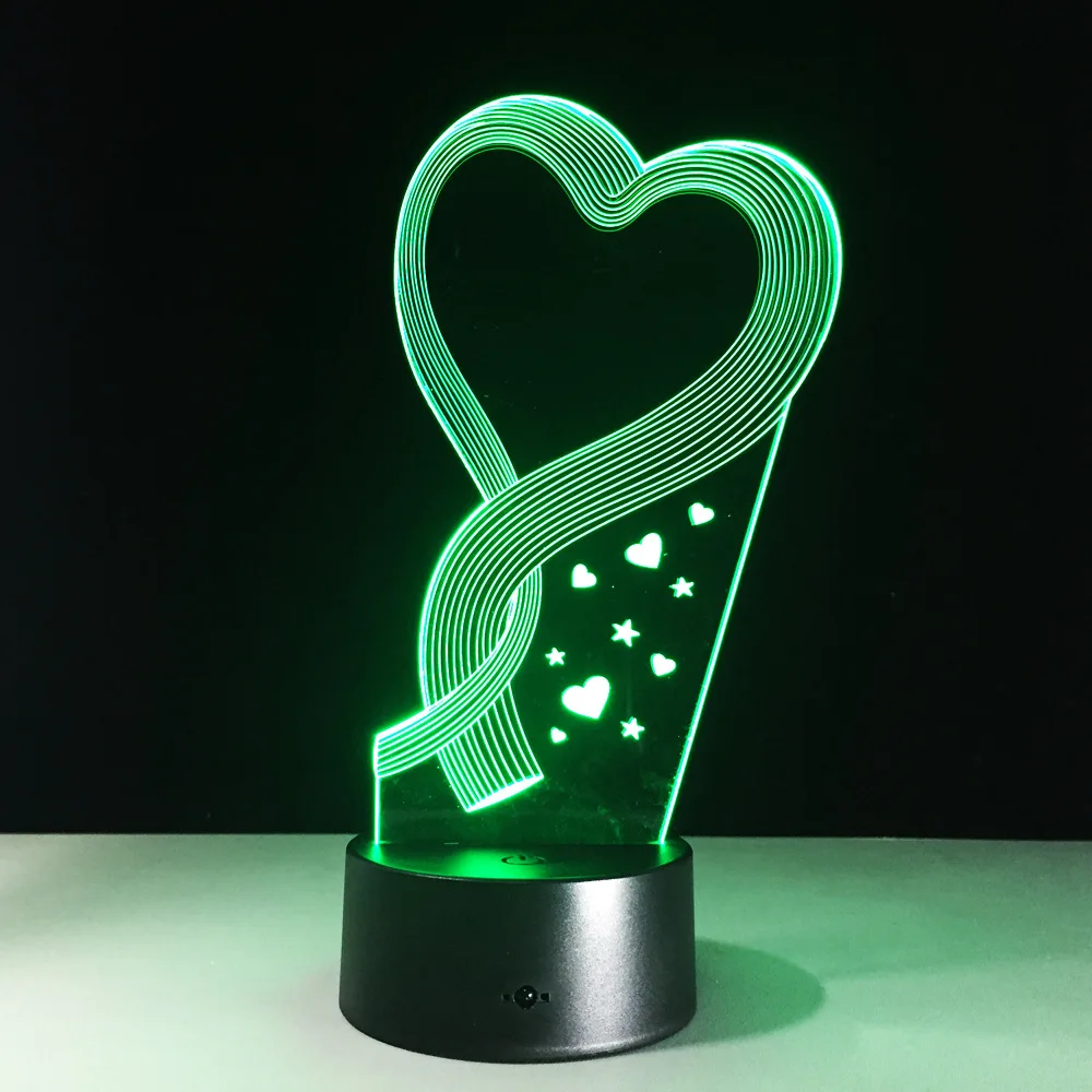 Свадебные украшения ночник 3D Led Настольная лампа Любовь Сердце USB сенсорный RC