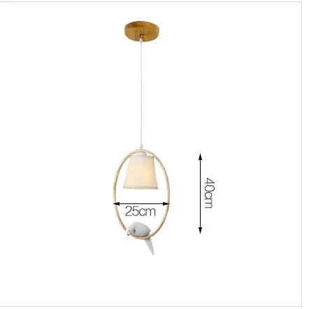 No bulb Скандинавская люстра из цельного дерева для ресторана, столовой, спальни, Подвесная лампа, креативная Современная смола, птица, Художественная ткань, подвесные светильники - Цвет корпуса: No bulb
