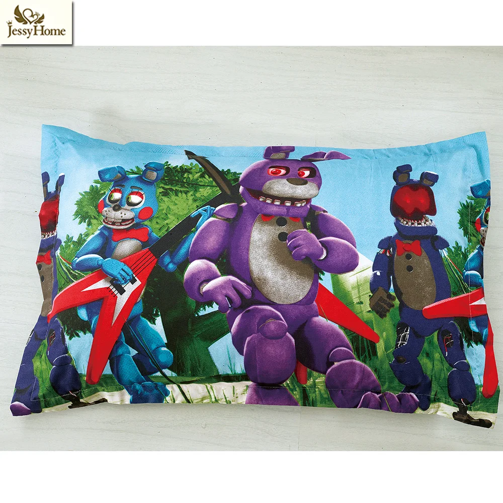 Детский набор постельного белья с мультяшным принтом 4 предмета - наматрасник, простыня, наволочки - размеры односпальные, полуторные, двухспальные, с игрушками.