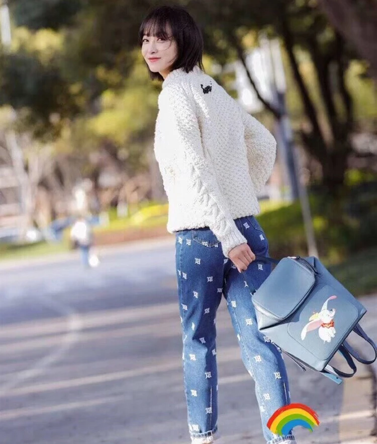 fashion Women genuine leather Backpack, lady real leather dumbo backpack,girl leather school bag,free shipping