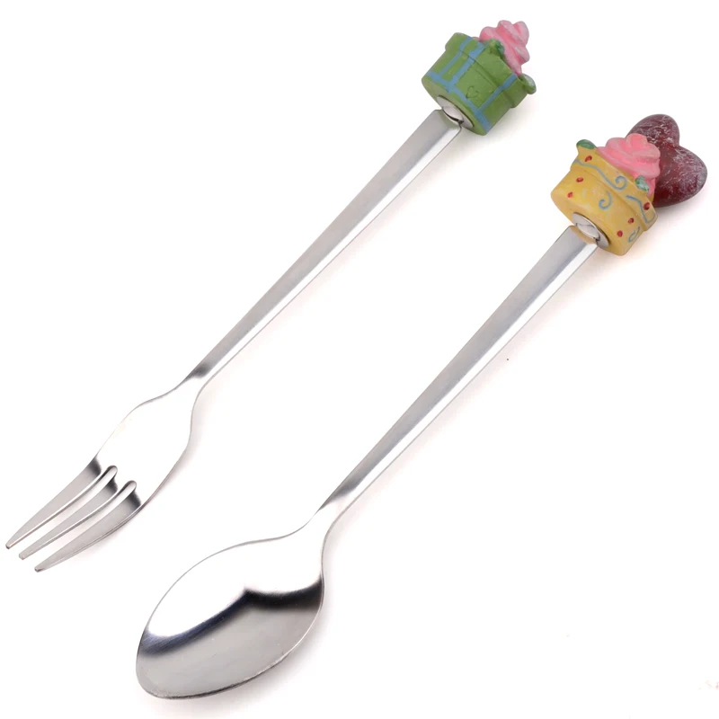 2 шт./компл. прекрасный комплект детских столовых приборов Нержавеющая сталь
