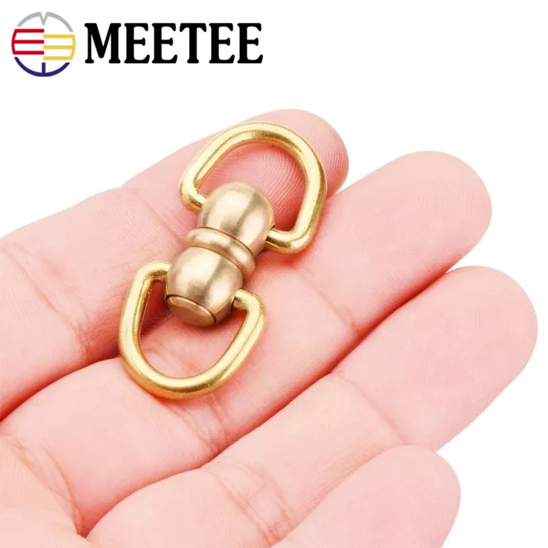 MEETEE 2 шт. латунь 8 слово универсальная вращающаяся Пряжка DIY чистые медные