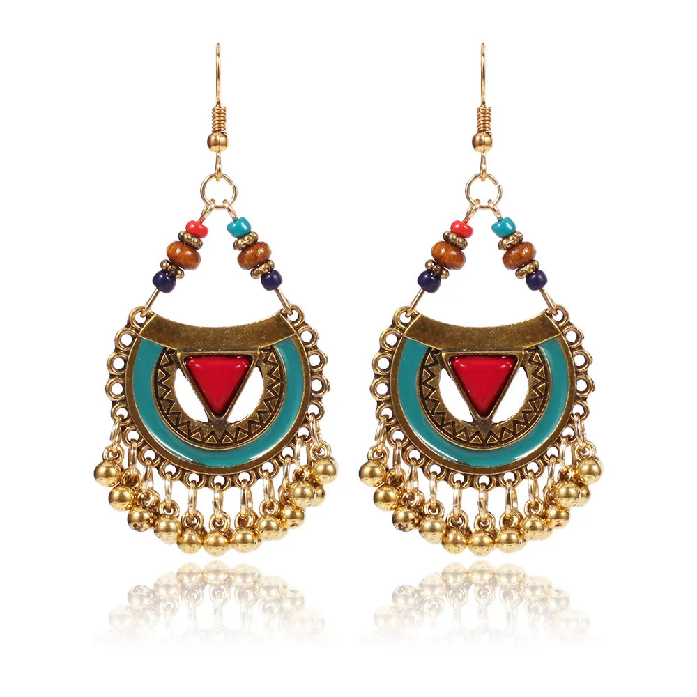 Для женщин богемные серьги Национальный этнические для цвет бисера старинные