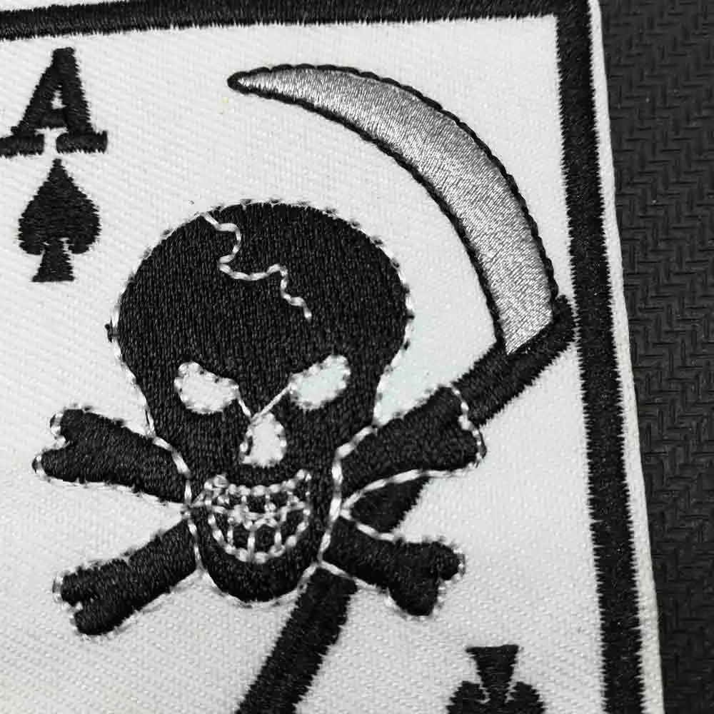Наклейки на одежду с вышивкой покер Череп Ace|Заплатки| |
