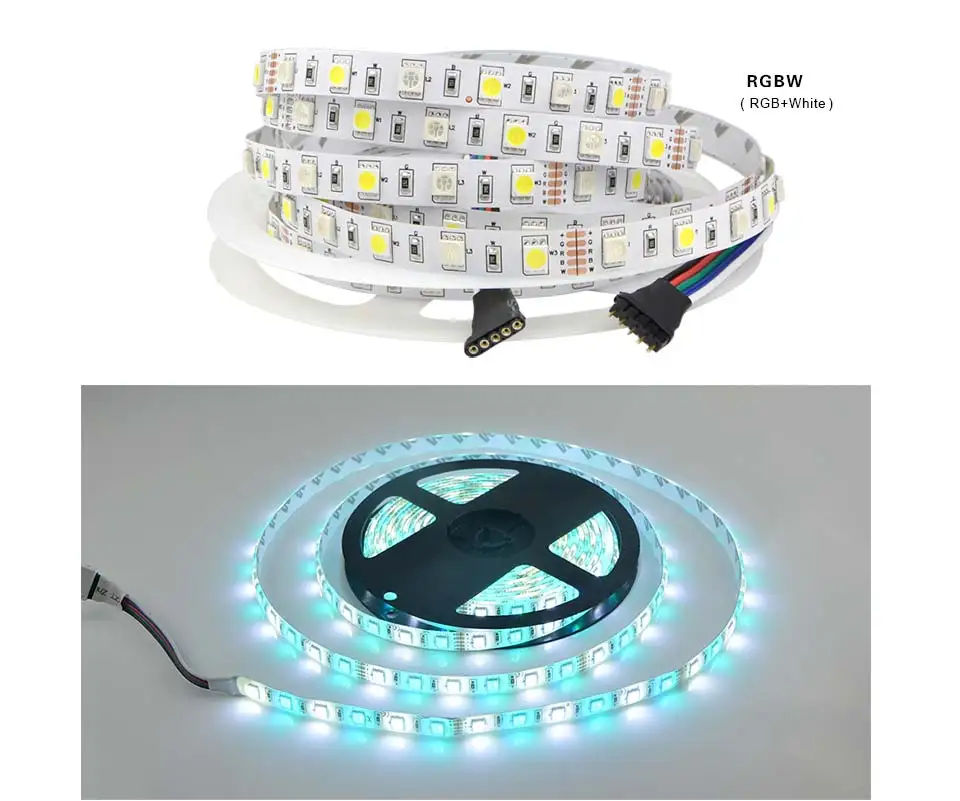 DC12V 5 м Светодиодная лента гибкий светильник SMD 5050 60 светодиодный s/M RGB RGBW RGBWW белый, теплый белый, красный, зеленый, розовый, синий, 11 цветов
