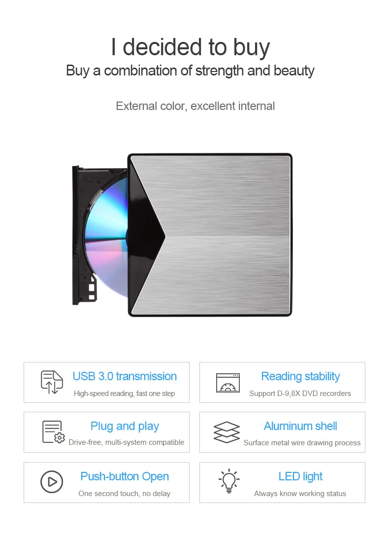 Llano USB Оптический привод Внешний USB 3,0 CD/dvd-rom комбинированный DVD RW rom горелка для Dell lenovo ноутбук для Mac OS USB DVD привод