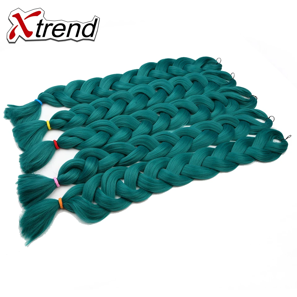 Xtrend, синтетические плетеные волосы для наращивания, 82 дюйма, 165 г/упак., длинные огромные косички, вязанные крючком волосы, объемные, фиолетовые, розовые, серые, синие, чистый цвет