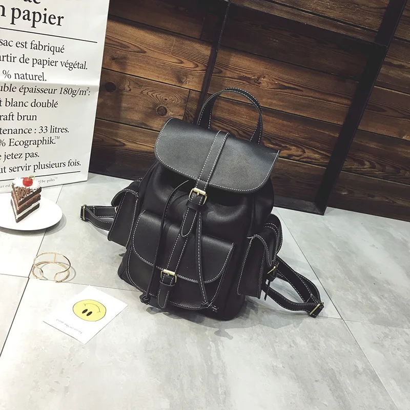 Стильный кожаный рюкзак для путешествий женская сумка Минималистичная