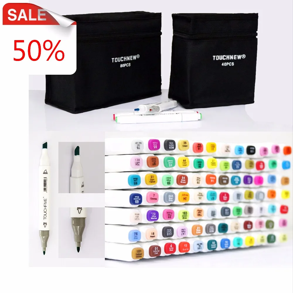 TOUCHNEW маркеры Pen Set 40/60/80/168 Цвет анимации эскиз рисования маркером Книги по