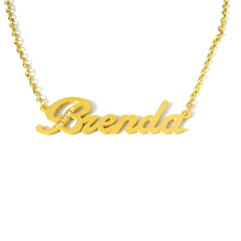 

FairLadyHood Brenda Custom Name Necklace Personalized Necklace Stainless Steel Jewelry Customized Necklace