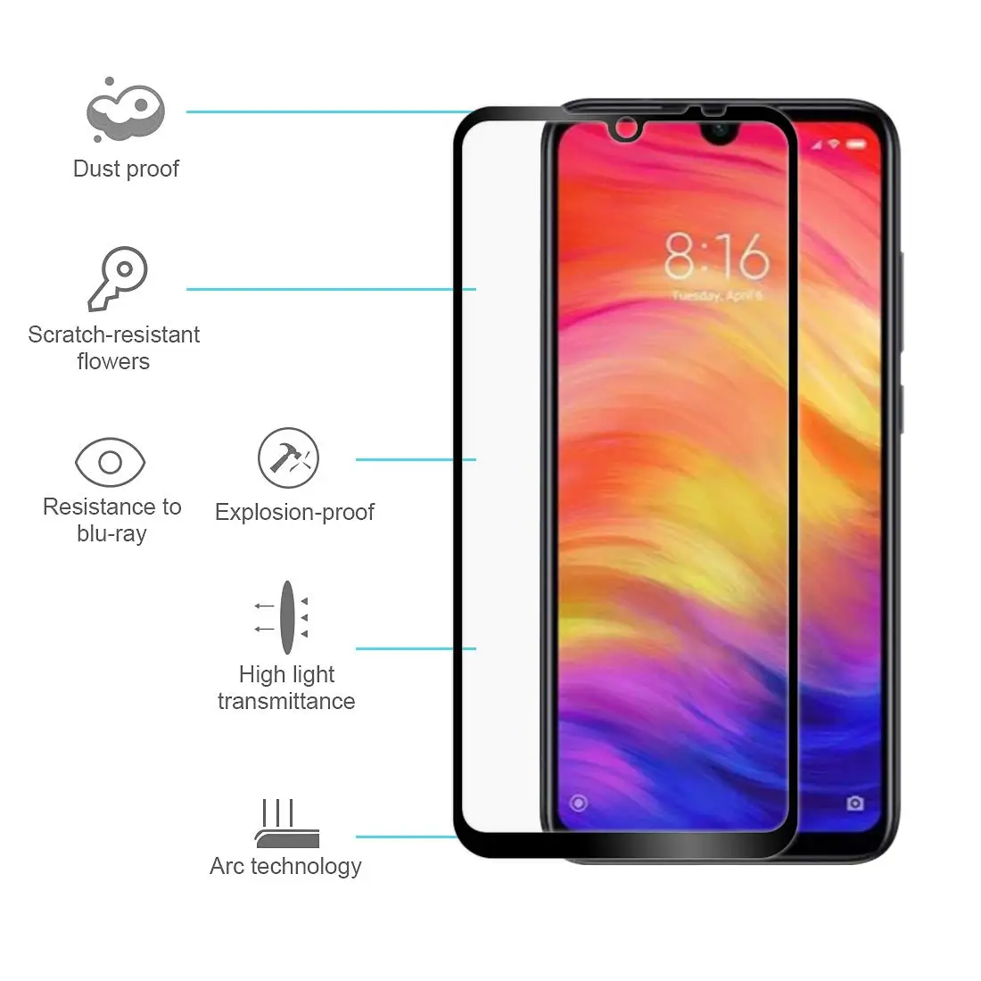Защитное стекло для Xiaomi mi 9 SE 8 Lite закаленное Защита экрана Red Note 7 6 K20 Pro полное