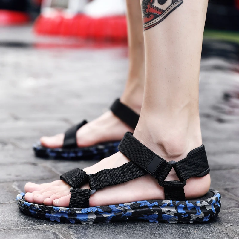 Летние модные мужские сандалии камуфляж тапочки удобные Sandalia Masculina Повседневное