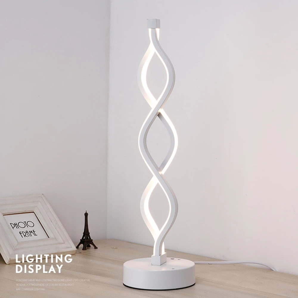 

Modern 18W LED table lamp eye protection bedroom study Bedside Lamp minimalist acrylic aluminum table lamp US/EU Plug