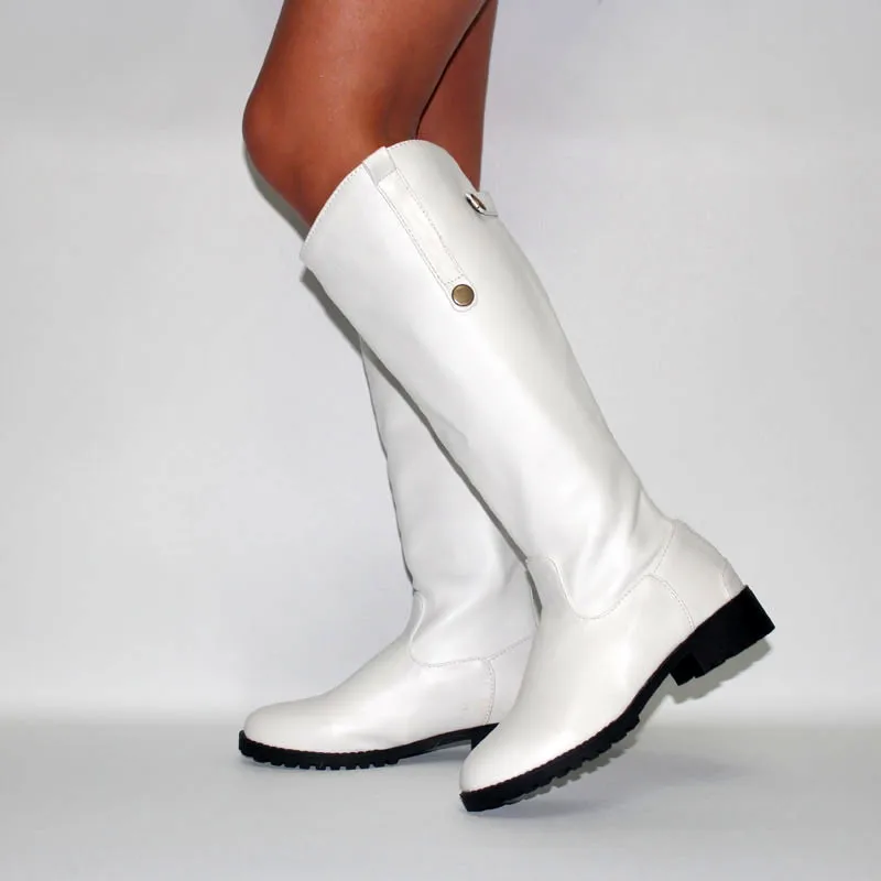 white ASUMER/большие размеры 33-43; модные зимние женские сапоги с круглым носком на среднем каблуке; теплые зимние сапоги; удобные женские сапоги до колена - Цвет: white
