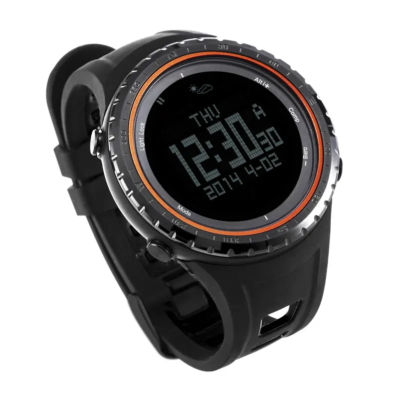 FR801B-Orange SUNROAD спортивные мужские и женские цифровые часы-водонепроницаемые альтиметр компас часы педометр Рыбалка Барометр секундомер часы - Цвет: FR801B-Orange