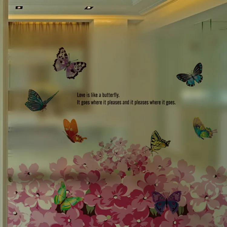 Популярные водонепроницаемые настенные стикеры сделай сам с цветущими розовыми